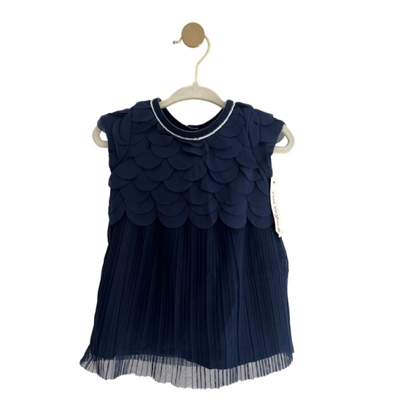 NEW Cat & Jack Baby Girl 6-9 Months Blue Scalloped Dress w/Bloomer (NWT) - Picture 1 of 6